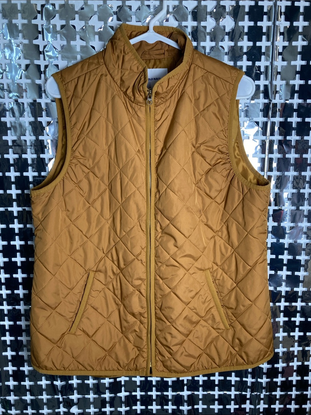 Old Navy Quilted Mustard Yellow Women's Puffer Vest